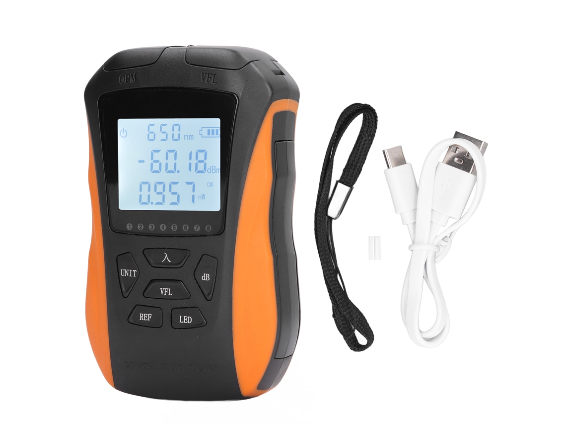 Medidor de Potência Óptica Portátil 5km 4 em 1 Testador S/MARCA