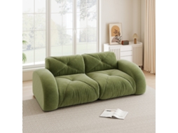 Sofá 2 Assentos Espuma 32d Chenille Antiderrapante Verde