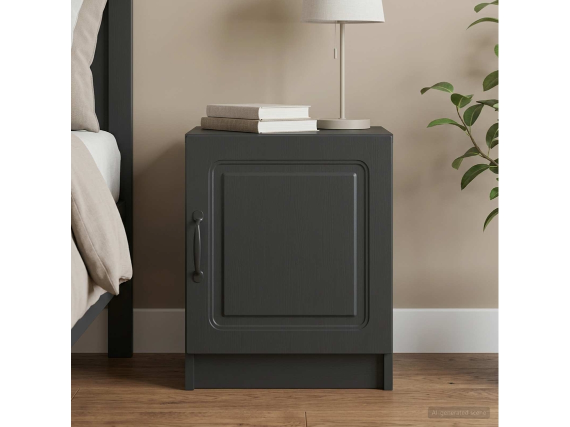 Vidaxl Armário De Cabeceira Preto 43 X 34,5 X 47 Cm