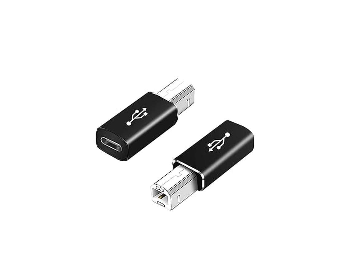 Adaptador Usb C Para Usb B , Compatível Com Impressoras E Midi. Brilvibera (pacote Com 2)