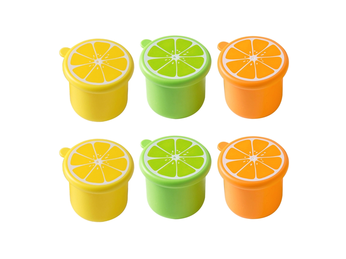 Ronjoe-6 Moldes De Gelo Cilíndricos Com Tampa Container De Alimento Complementar Pe 3 Cores