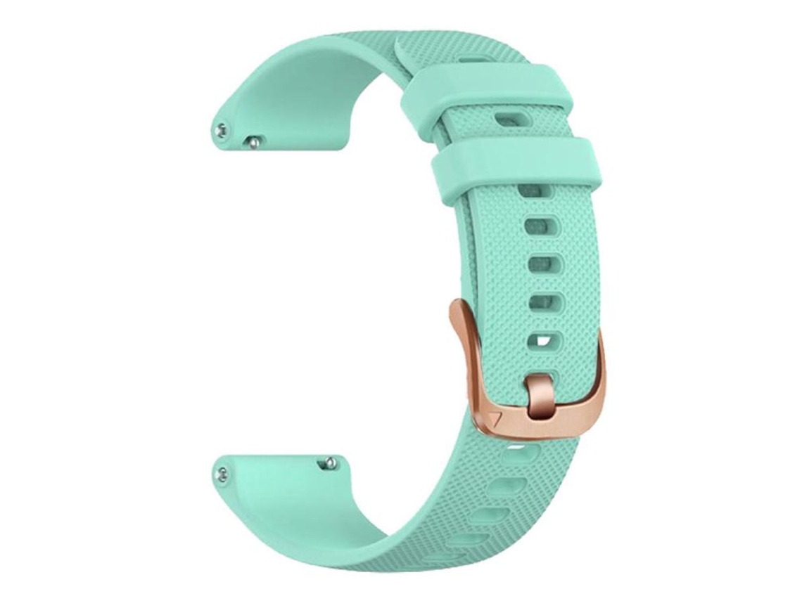 Bracelete Para Garmin Vivoactive 5 / Venu / Forerunner 165 (18mm) - Silicone Esportivo - Fivela Dourada Rosa Azul-petróleo
