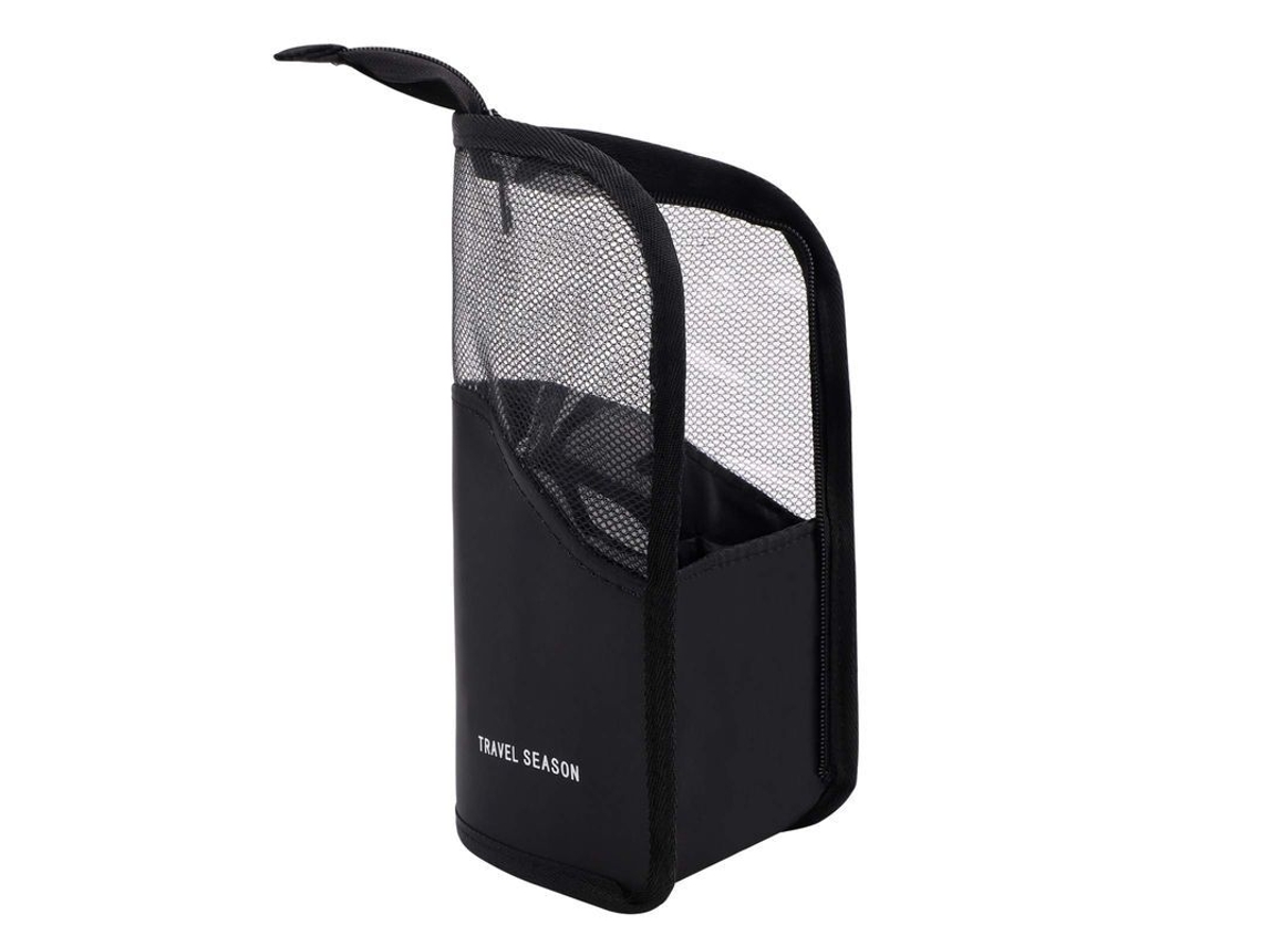 Bolsa de Pincéis de Maquiagem Linjou Meia Transparente Vertical com Ziper (preta)