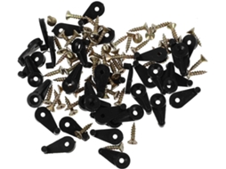 Conjunto De 100 Presilhas Plástico Preto Para Espelho Parede Com Paraf