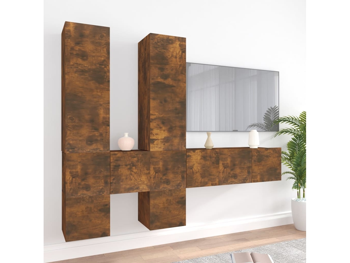 Tv Cabinet Set, Tv Cabinet Sets Vidaxl Marrom Madeira Processada (n/a)