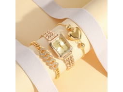 Conjunto de Presente Feminino com Relógio de Pulseira de Malha e Caixa Laranja SPQMENT