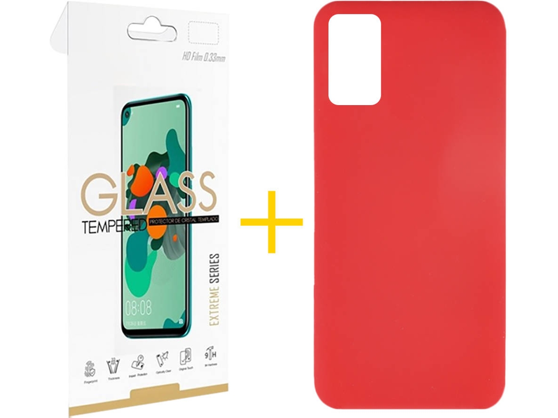 Kit Capa e Película Samsung Galaxy A71 4G SKYHE Silicone Líquido (Vermelho)