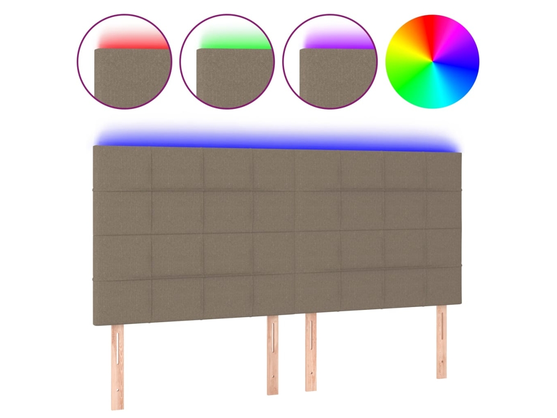 Cabeceira de cama MAISON EXCLUSIVE com LED em tecido Cinza Acastanha (160x5x118 cm)