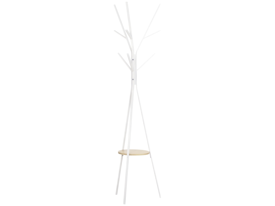 Cabide vertical de chão com 3 varas e 9 ganchos 45x45x180 cm Branco | S/MARCA