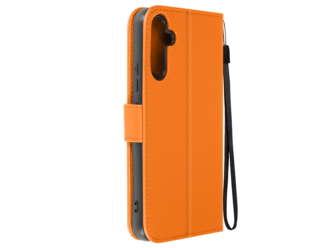 Carregador Para Smartwatch Por Samsung Galaxy A34 5g Porta-cartões Clap Wallet Laranja