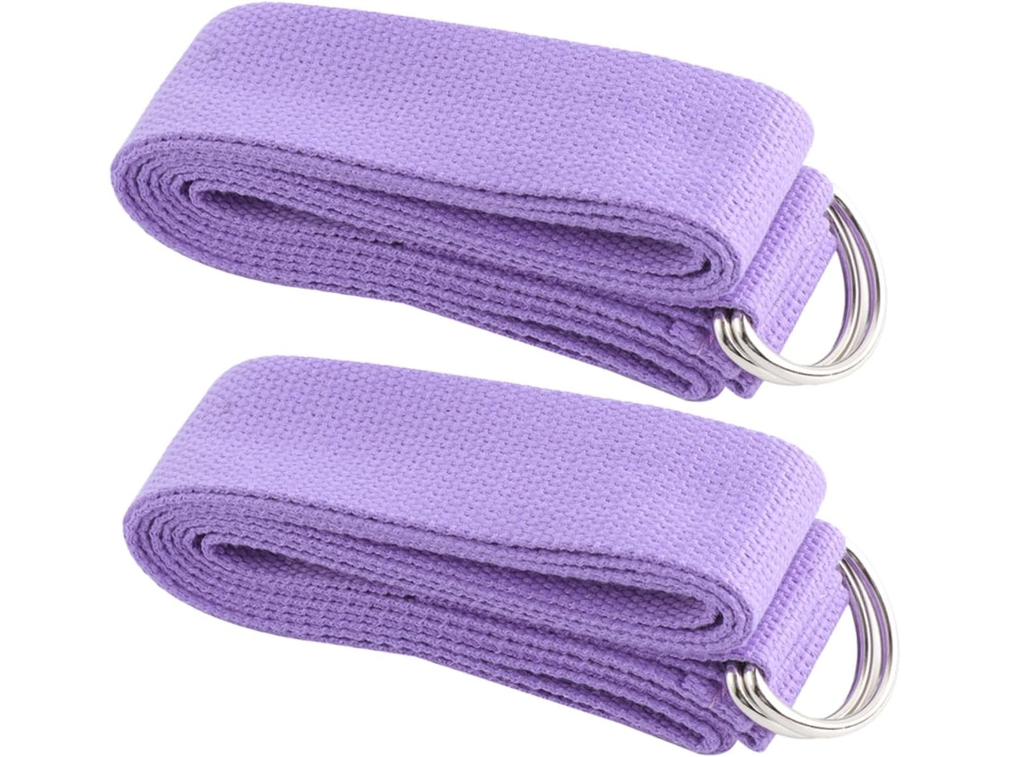 Conjunto De 2 Faixas Elásticas Resistência Mikinona Yoga, Roxas Claras, 183x 3, 8cm, Para Treinamento Força