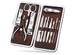 Kit de Manicure 12pcs com Tesoura de Unhas em Aço Inoxidável para Dedos e Pés
