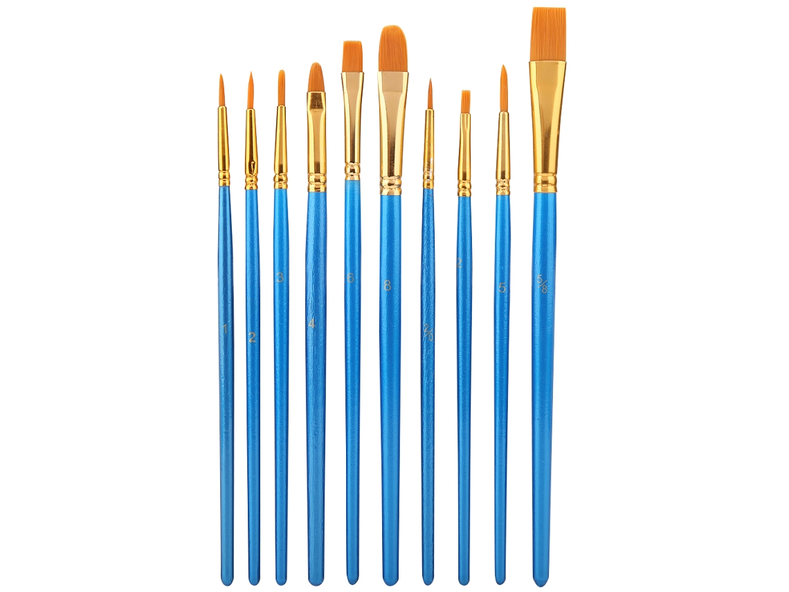 Pincel De Nylon Para Crianças 10 Peças Pincel De Pintura Artística Para Desenho Infantil, Conjunto De Pincéis Para Aquarela E Artesanato