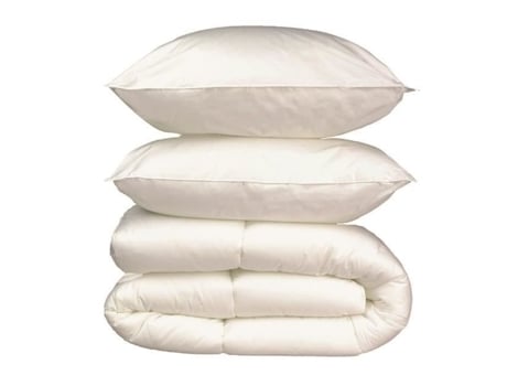 Conjunto de Lençois de Microfibra - 1 edredon 240x260 cm + 2 travesseiros 60x60 cm branco