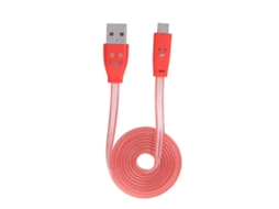 Cabo de Dados LAXISCREED Transparente Luminoso 1m Vermelho