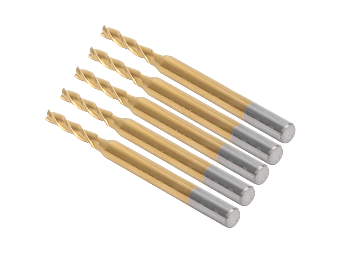 Laxiscreed Conjunto De 5 Fresas De 3 Flutes Com Encaixe Redondo E Revestimento Tiâneo