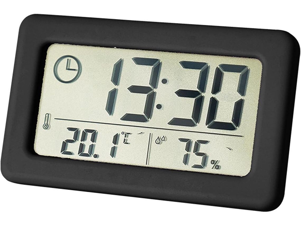 Relógio Digital Fino Com Visor De Temperatura E Umidade Para Decoração De Casa, Relógio Higrômetro Digital