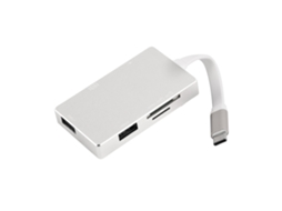 Adaptador Hub De Carregamento Pd Hdmi 4k Para Type C Leitor De Cartão Usb-c3.1 Sd Tf Prata