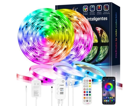 Ruban Led 10m - Goxawee - Fita Led 5050 Rgb - Controle Remoto Bluetooth - Ritmo De Música/função De Temporizador