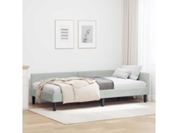 Vidaxl Estrutura De Cama De Canto Cinzento-claro 100 Cm X 200 Cm