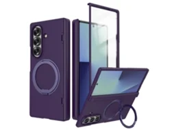 Capa Protetora Para Samsung Galaxy Z Fold 7 Com Protetor De Ecr Integrado E Boa Resistncia Ao Impacto - Dark Purple