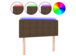 Cabeceira de Cama com Luzes Led Tecido Castanho MAISON EXCLUSIVE (80x5x78 cm)