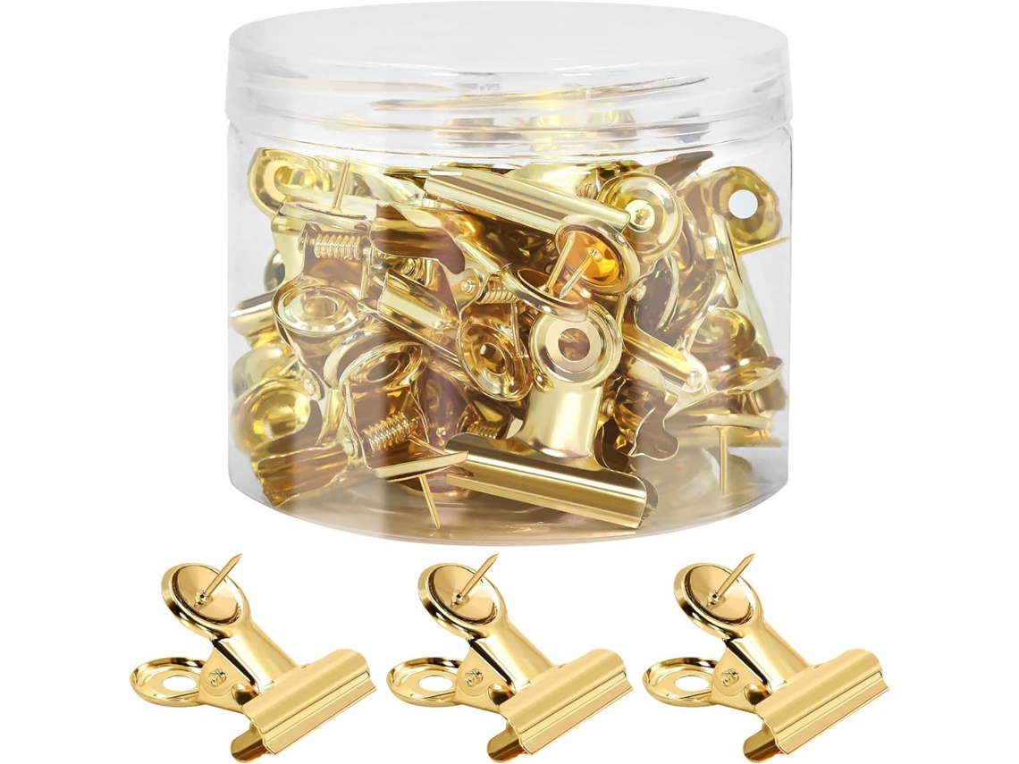 30-Press Clips, Tachinhas Reforçadas Com Clipes Metálicos para Quadro Cortiça, Clipes de Papel Lisos para Fotos