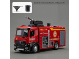 (modelo A1) Caminhão De Bombeiros Em Liga Metálica Na Escala 1:18, Com Luzes E Música, Chassi De Metal E Plástico E Pneus De Borracha.