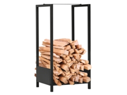Loja Rack de Toras de Aço Externo e Interno , Galpão Moderno com Base Elevada, 39x35x76cm, Preto Envio Rápido