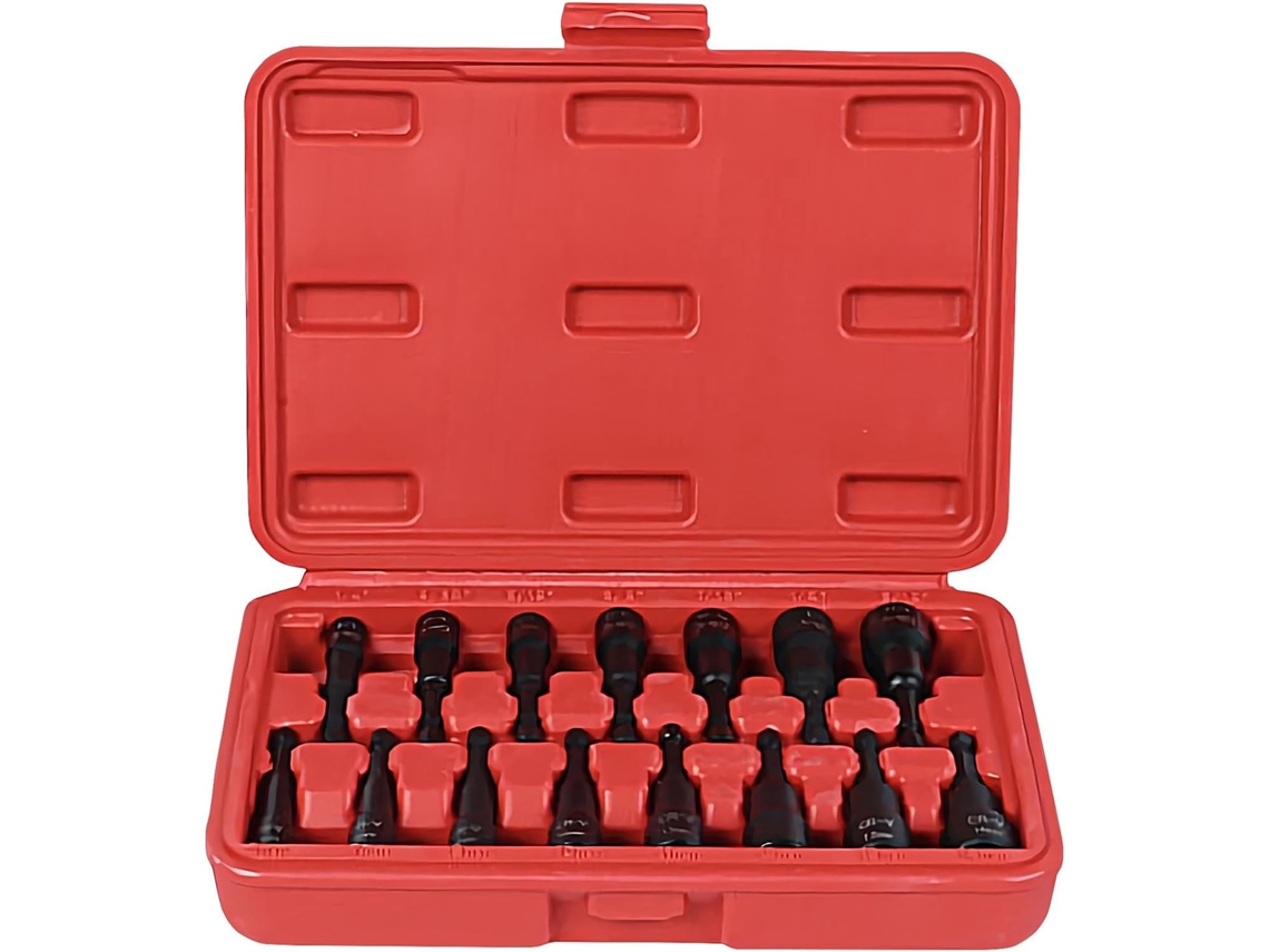 Kit De Soquetes Magnéticos Para Brocas Hexagonais Com Extensão Metálica