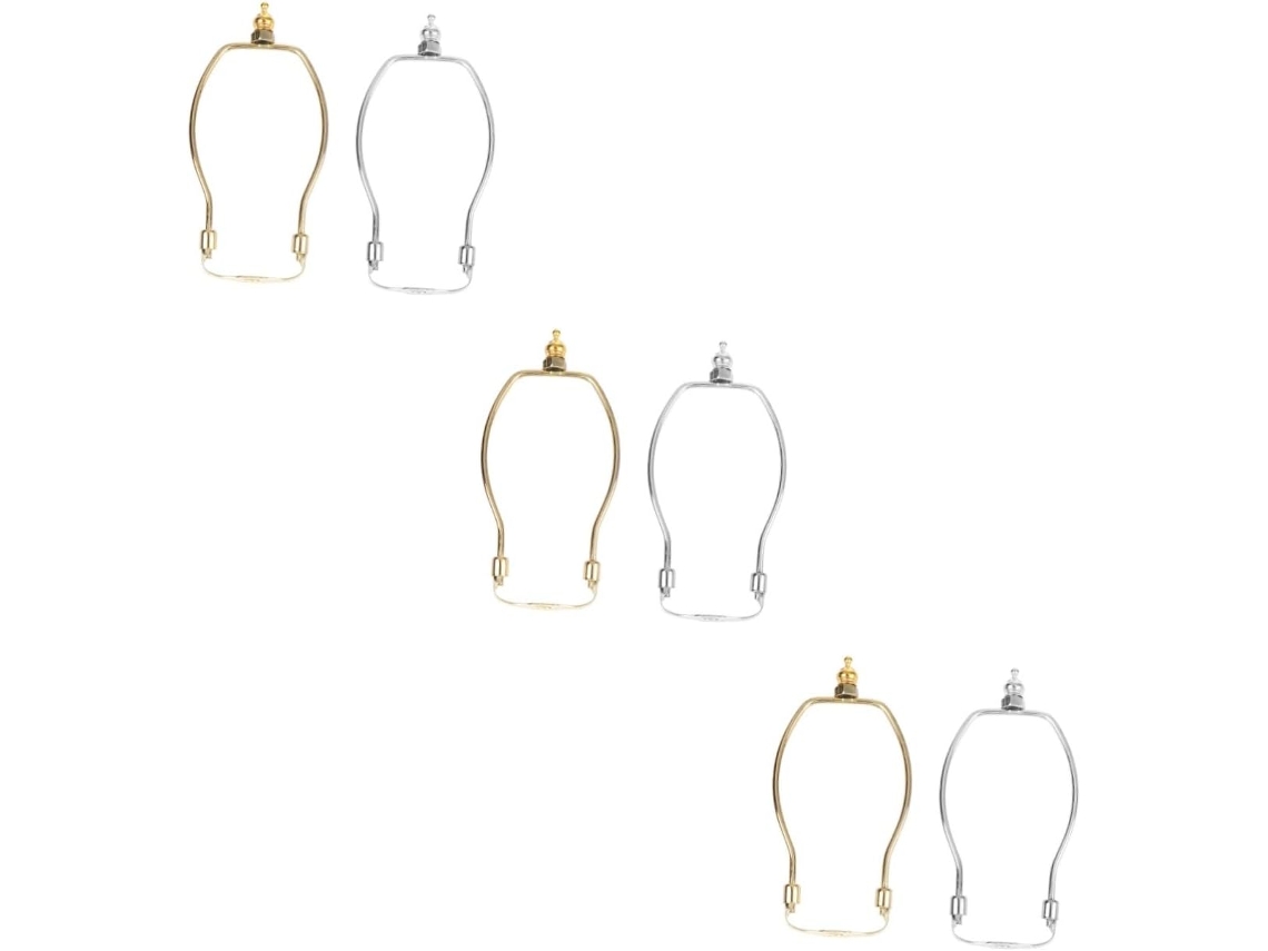 Conjunto De 6 Peças De Suportes Para Lâmpadas Em Liga Cromada, Ideais Para Abajures E Armações.