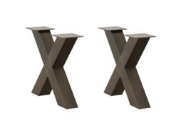 Vidaxl Pés Para Mesa De Centro Em Formato De X, 2 Peças, Aço Natural, 50x(42-43) Cm, Aço