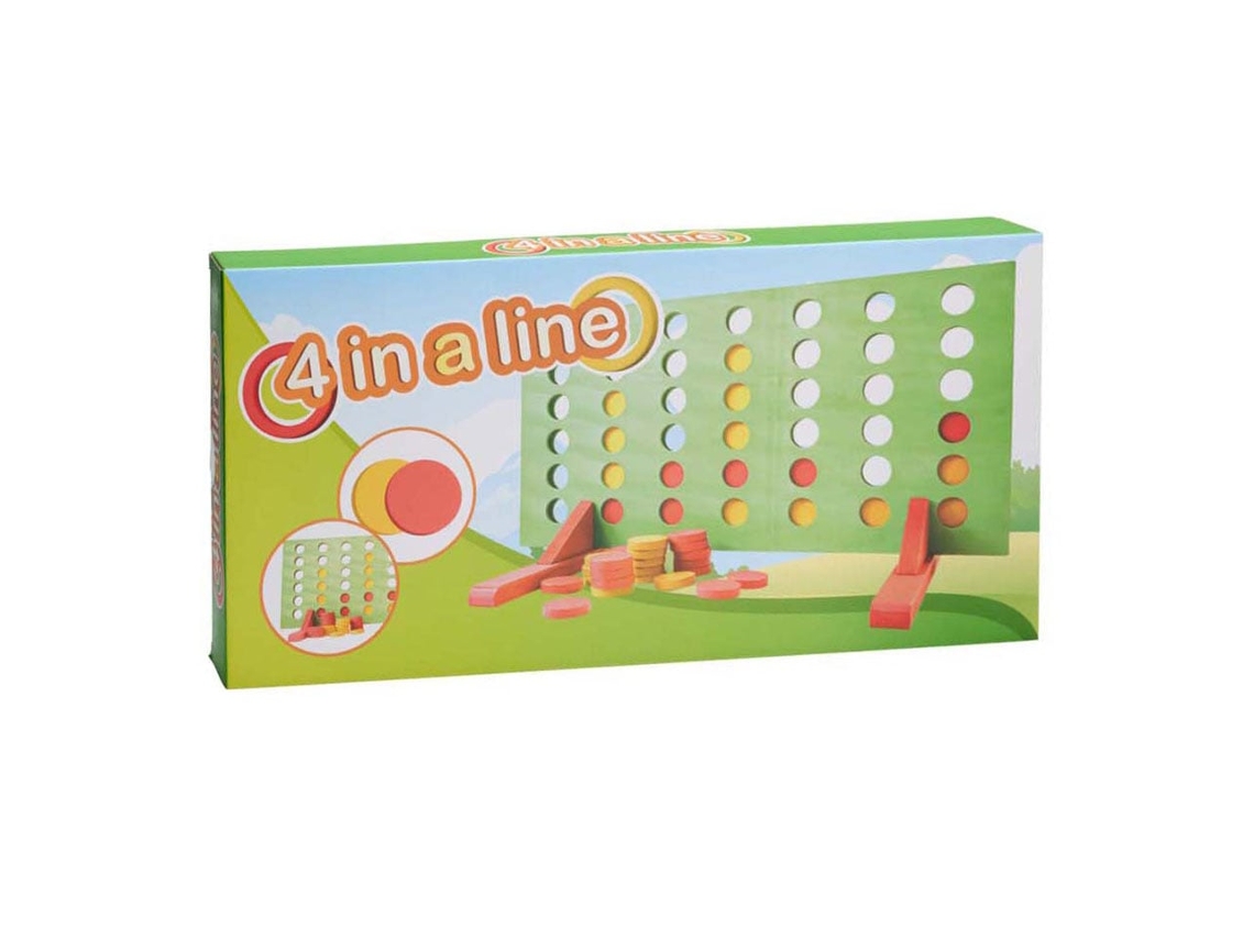 Jogo De Tabuleiro Estratégico Connect 4 De Madeira Multicolorido Merkloos