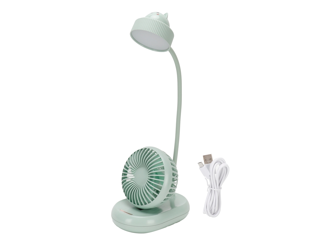 Lâmpada Mesa Led com Ventilador Usb Luz Branca Pura