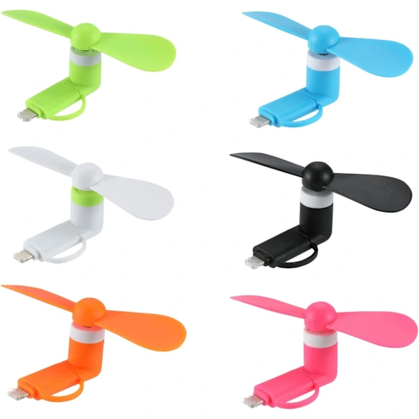 Mini Ventilador 2 Em 1 Para Celular, Compatível Com Iphone, Ipad, Smartphones E Tablets Android, Colorido E Potente