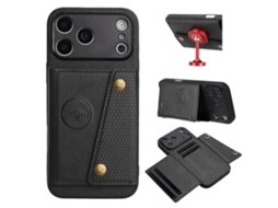 Capa Multifuncional Para Iphone 17 Pro Com Compartimento Para Cartão E Função De Suporte.