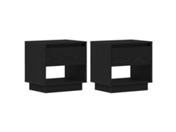 Conjunto 2 Mesa-de-cabeceira Vidaxl Preto Derivados De Madeira (45 X 34 X 44 Cm)