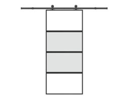 Porta de correr VIDAXL Preto Vidro (90x205 cm)