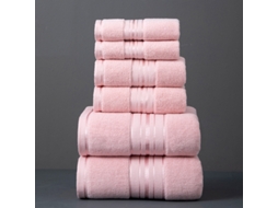 Conjunto De 6 Toalhas De Banho Em Algodão Extra Grandes E Grossas, Macias E Absorventes Para Uso Doméstico E Na Praia Rosa Hexinyigjly