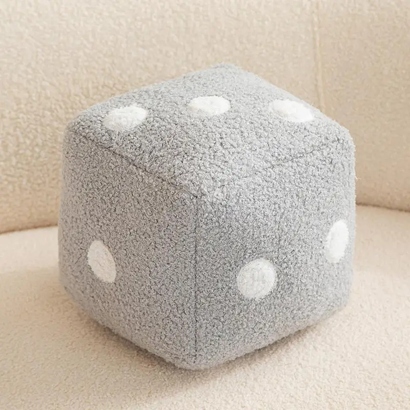 Almofada De Pelúcia Em Formato De Dado (cinza, 20 Cm), Almofada Quadrada Em Formato De Dado, Brinquedo De Pelúcia