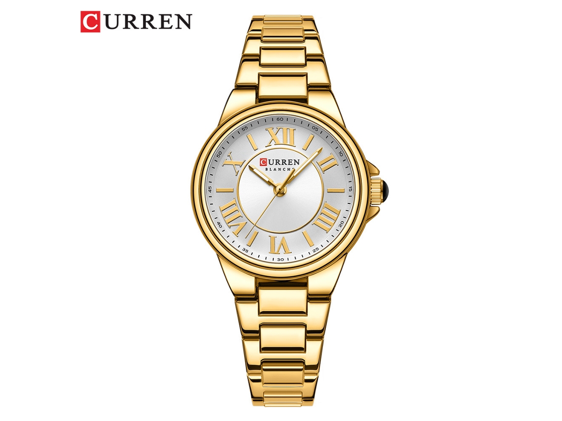 Relógio Feminino MDUG de moda, pulseira de Aço, numerais Romanos simples