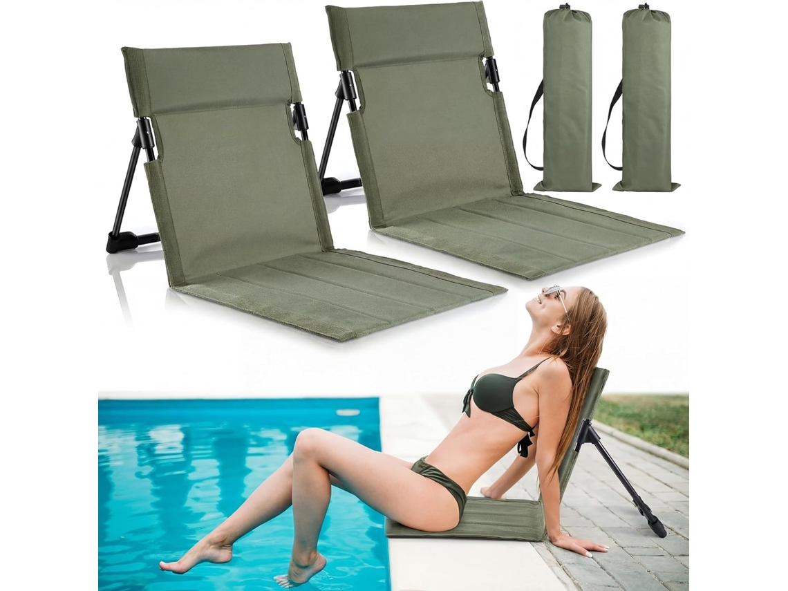 Conjunto de 2 cadeiras AQUAFORGE, dobráveis, portáteis, com porta copos