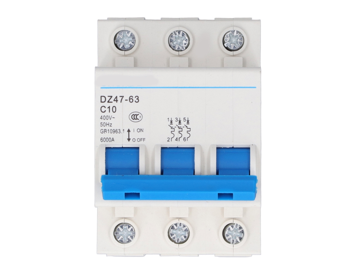 Disjuntor Mini 3 Polos 10A 400V para Proteção de Sobrecarga S/MARCA