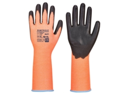 Luva Vis-tex Cut Com Punho Longo - Proteção E Conforto Laranja E Preto / Gg