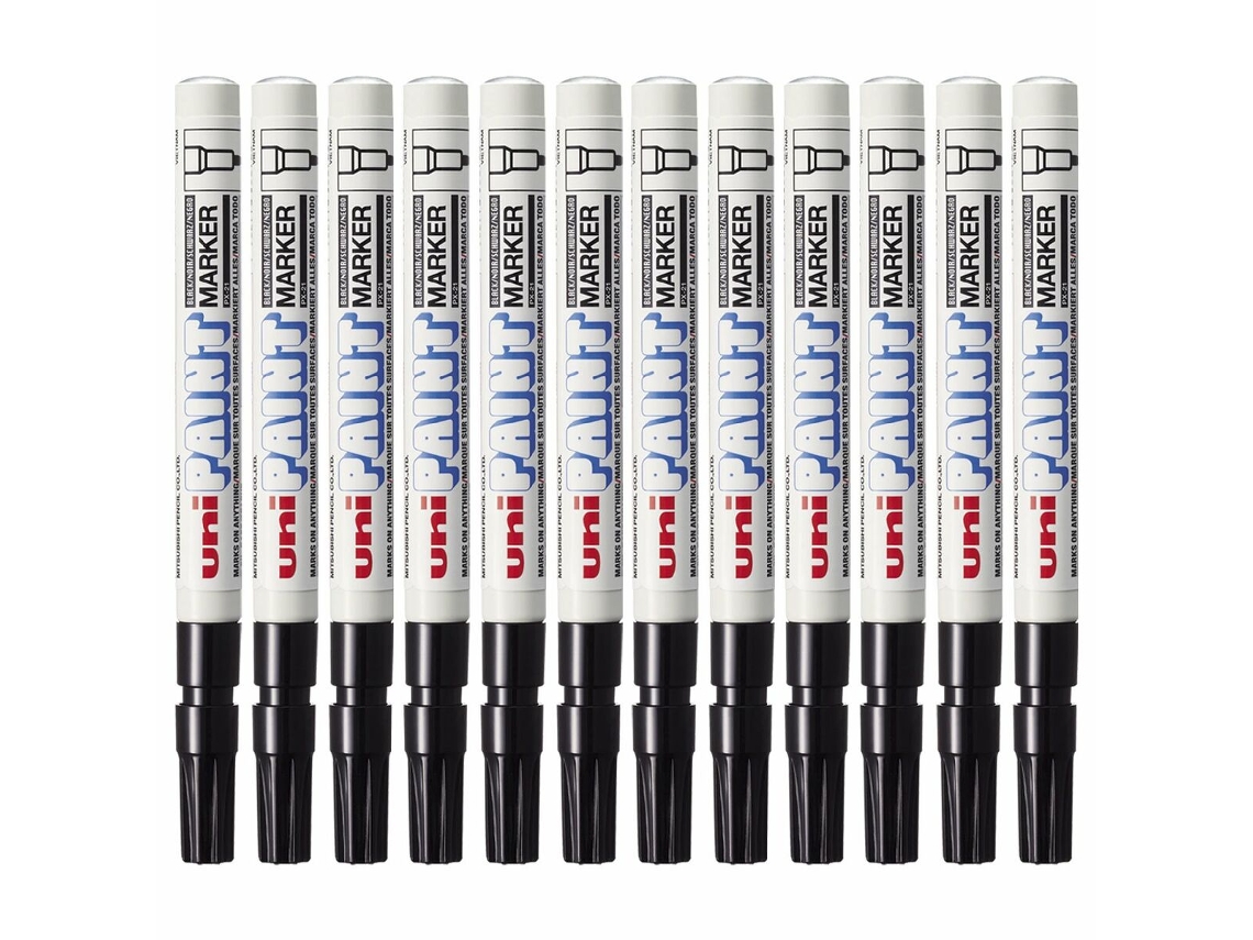 Marcador Permanente UNI-BALL Paint Px-21L Preto 12 Unidades