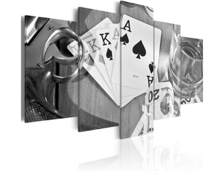 Quadro ARTGEIST Poker Night - Black And White (200 x 100 cm)