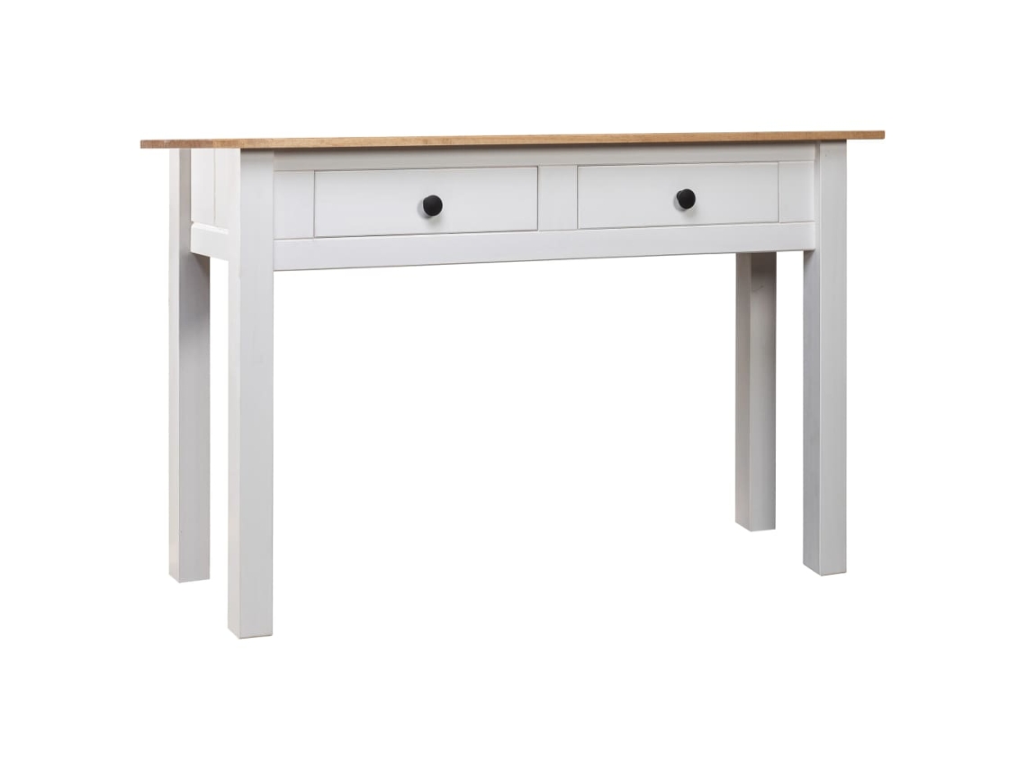 Vidaxl Mesa Consola 110x40x72 Cm Pinho Maciço Panama Branco