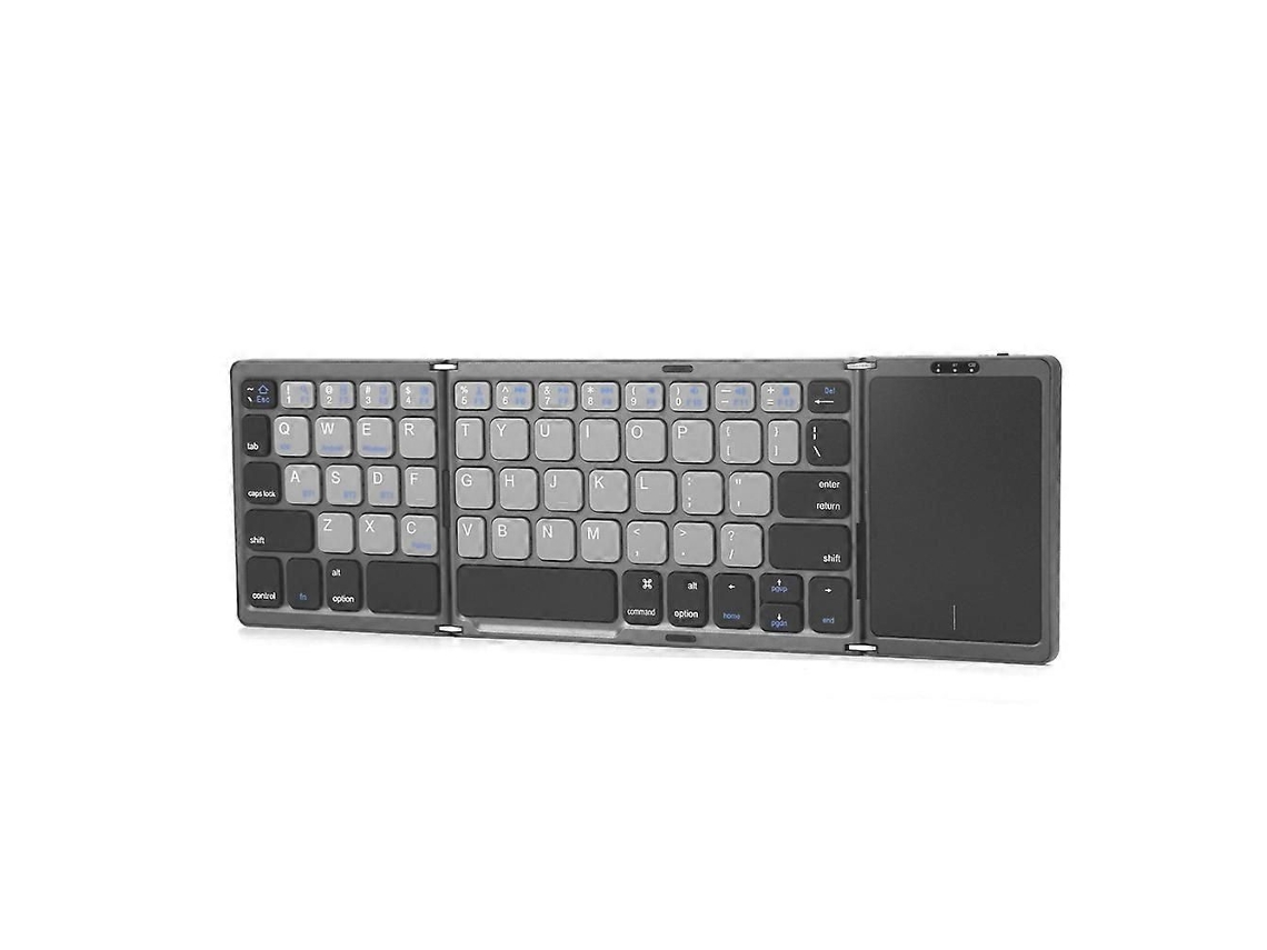 Teclado Bluetooth Dobrável com Touchpad, Compatível com Escritório, Armazenamento, Três Sistemas TAISHENGDA