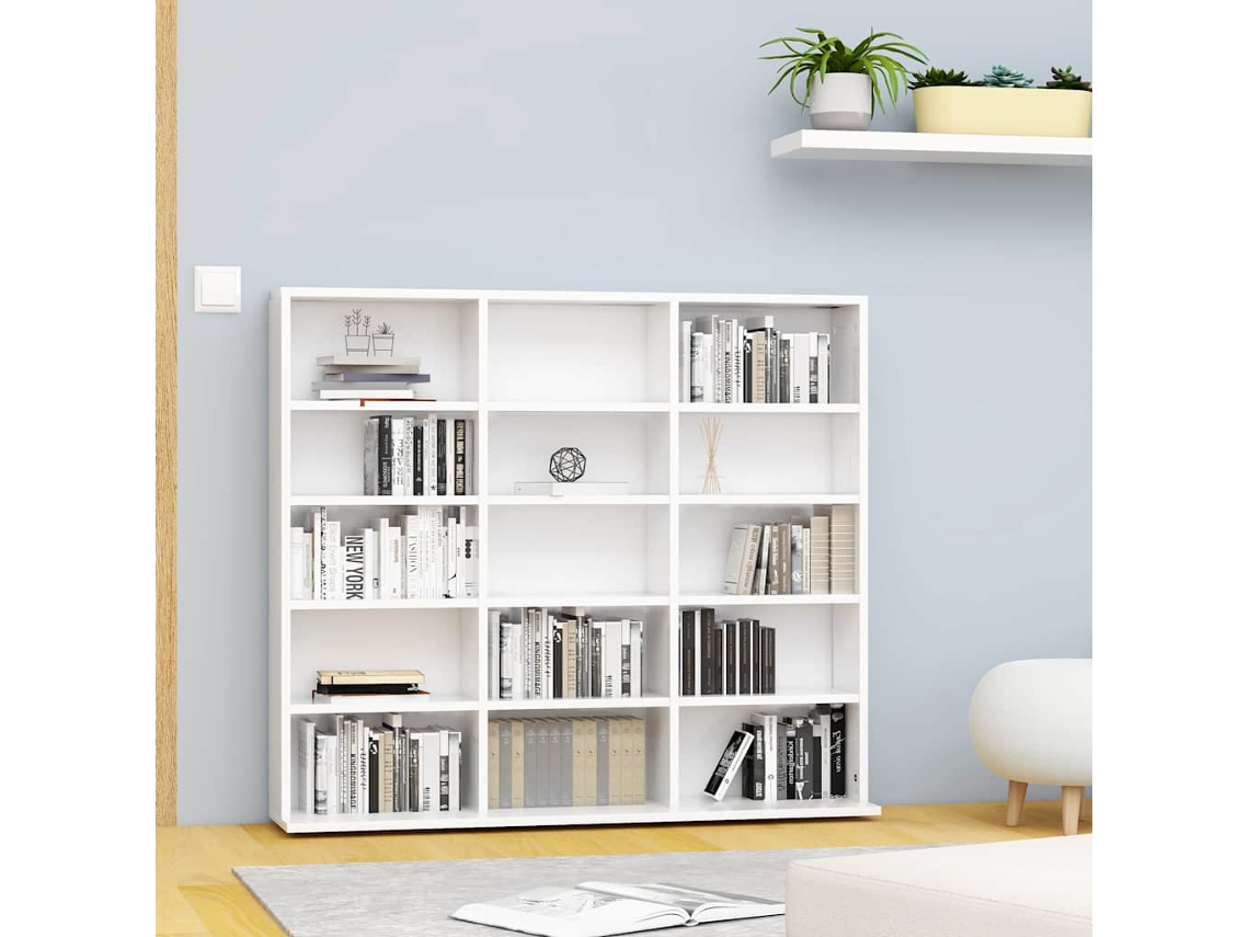 Vidaxl Armário Para Cd 100x23x89,5 Cm Derivados De Madeira Branco
