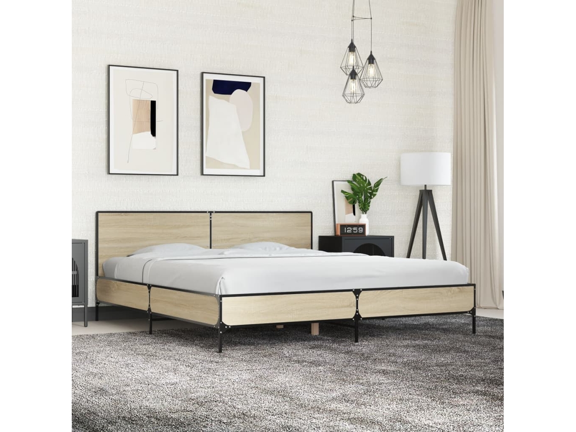 Vidaxl Estrutura De Cama 180x200 Cm Derivados Madeira/metal